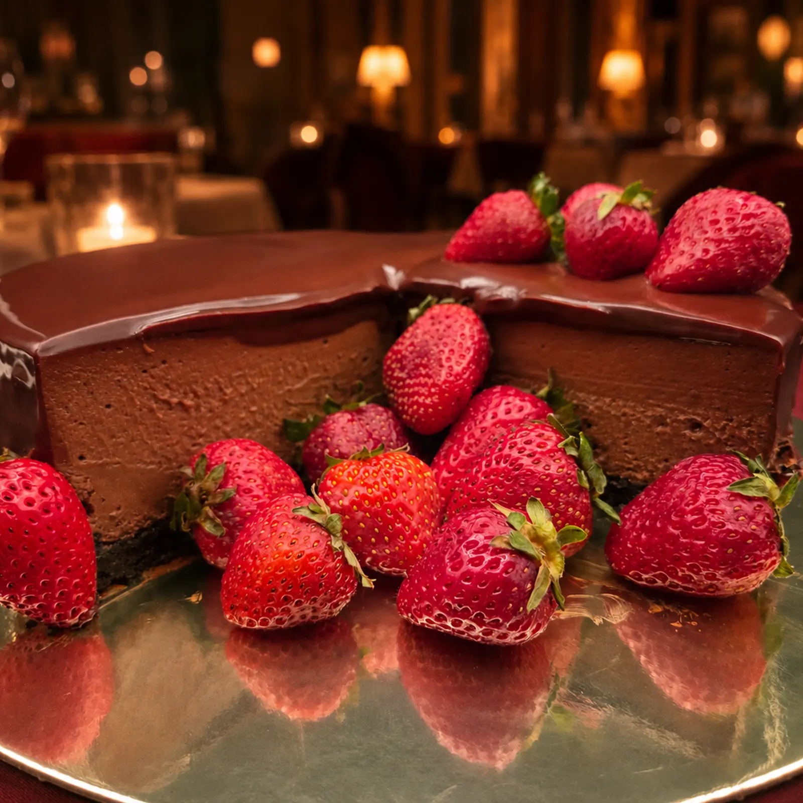 sandy maries chocolate cheesecake strawberries
